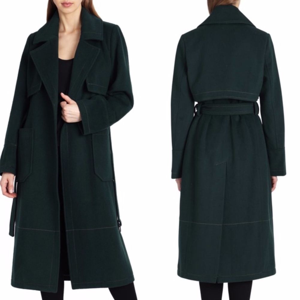 BADGLEY MISCHKA Wool Blend Tie Waist Coat - NWT